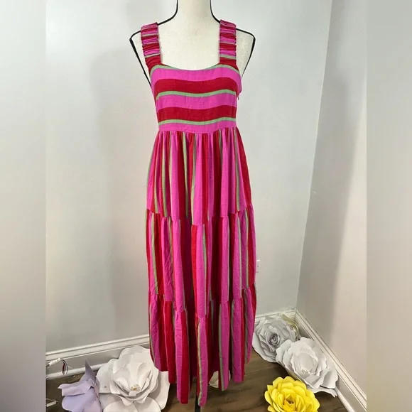 Mister Zimi Layla Pink Tiered Maxi Resort Dress - Picture 4 of 10